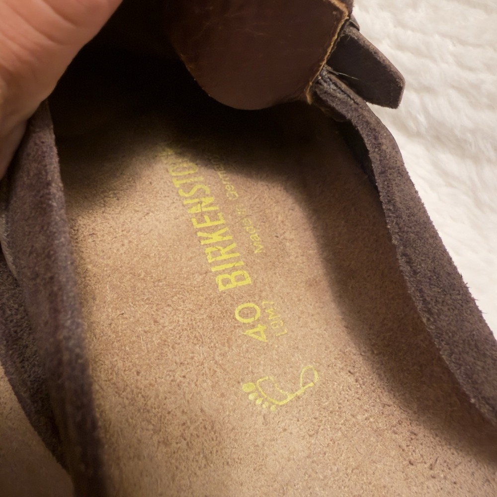 Birkenstock Eaton Leather Suede Color Brown Regular Wide Mens 9 Women 10 - Picture 5 of 6